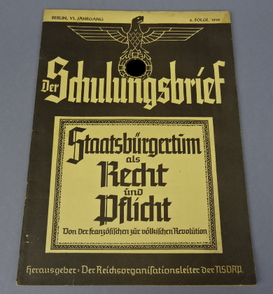 NSDAP - DER SCHULUNGSBRIEF 6. FOLGE 1939